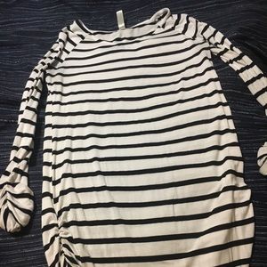 Black striped tunic top.